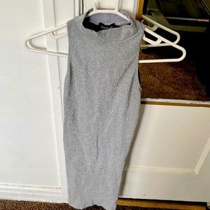 Silver Glitter Mini Dress